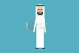 Character of a gulf man wearing a white jilbab, Vector Illustrator