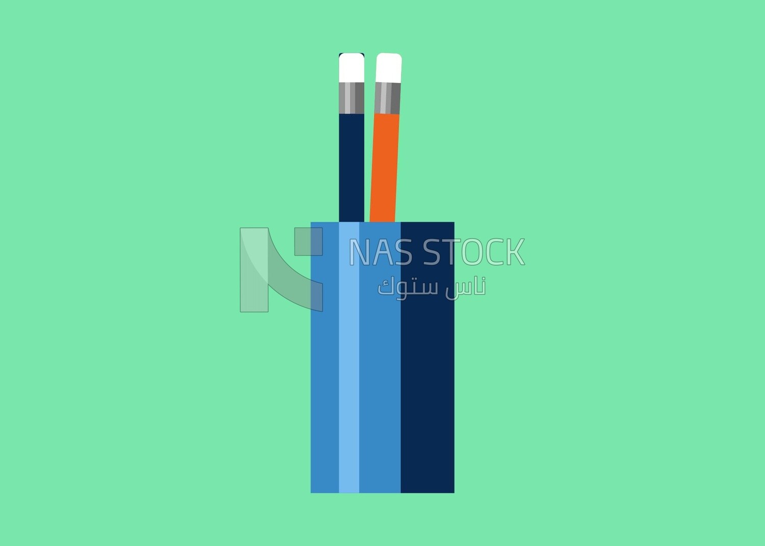 Pen holder, icons and templates, vector illustrator