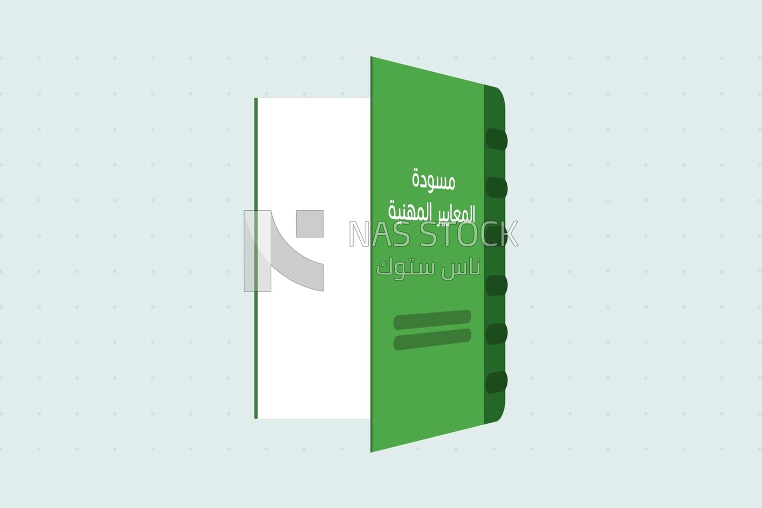 Open green book, icons and templates, vector illustrator