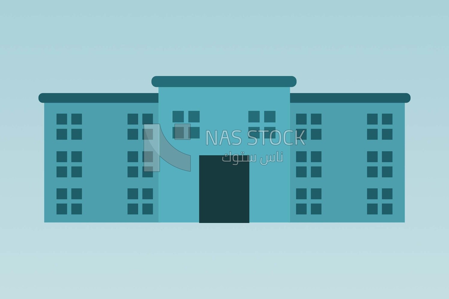 View of a building, icons and templates, vector illustrator