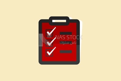 Right check on a paper, icons and templates, vector illustrator