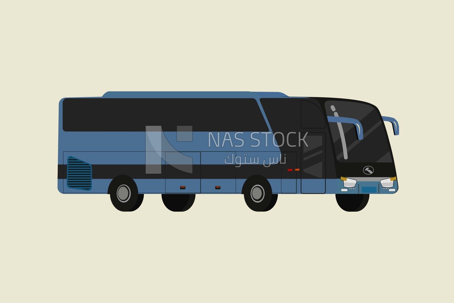 Bus on the road, icons and templates, vector illustrator