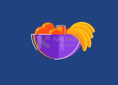 Plate of fruits, icons and templates, vector illustrator