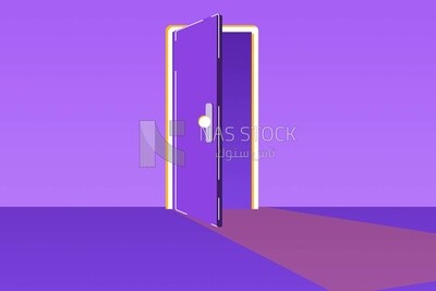 Open door, icons and templates, vector illustrator