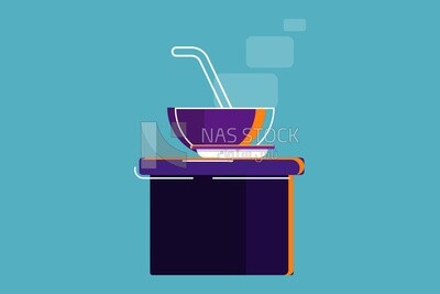 Cooker with a bowl on it, icons and templates, vector illustrator