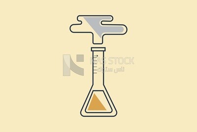 Test tube with smoke, icons and templates, vector illustrator