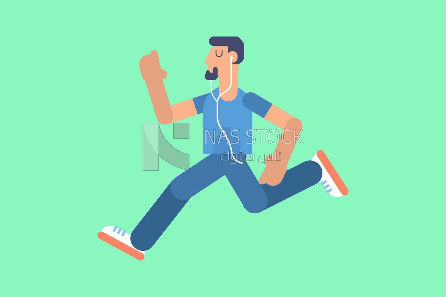 Character of a sporting man running, vector illustrator
