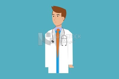 شخصية طبيب يرتدي معطفا أبيض، فيكتور اليستريتور