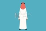 Back view of a character of a gulf man standing, vector illustrator