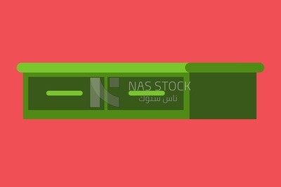 Green desk, icons and templates, vector illustrator