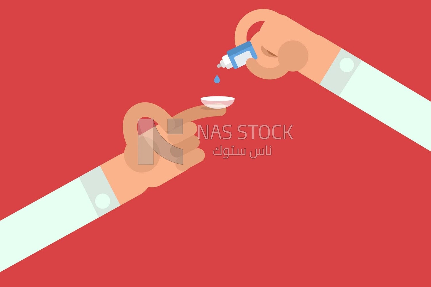 Character holding a drop and lenses, icons and templates, vector illustrator