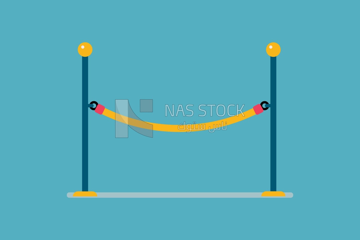 Yellow rope barrier, icons and templates, vector illustrator