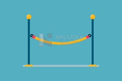 Yellow rope barrier, icons and templates, vector illustrator
