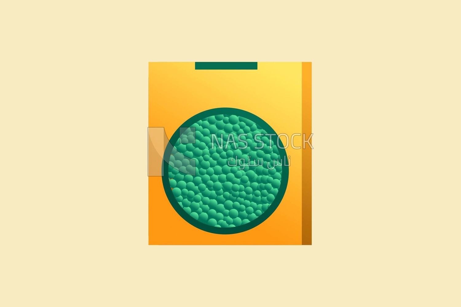 Green beans in a box, icons and templates, vector illustrator
