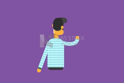 The back of character of a man, vector illustrator