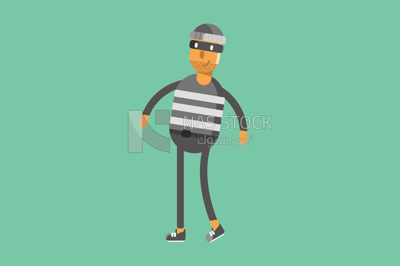 Character of a thief, vector illustrator