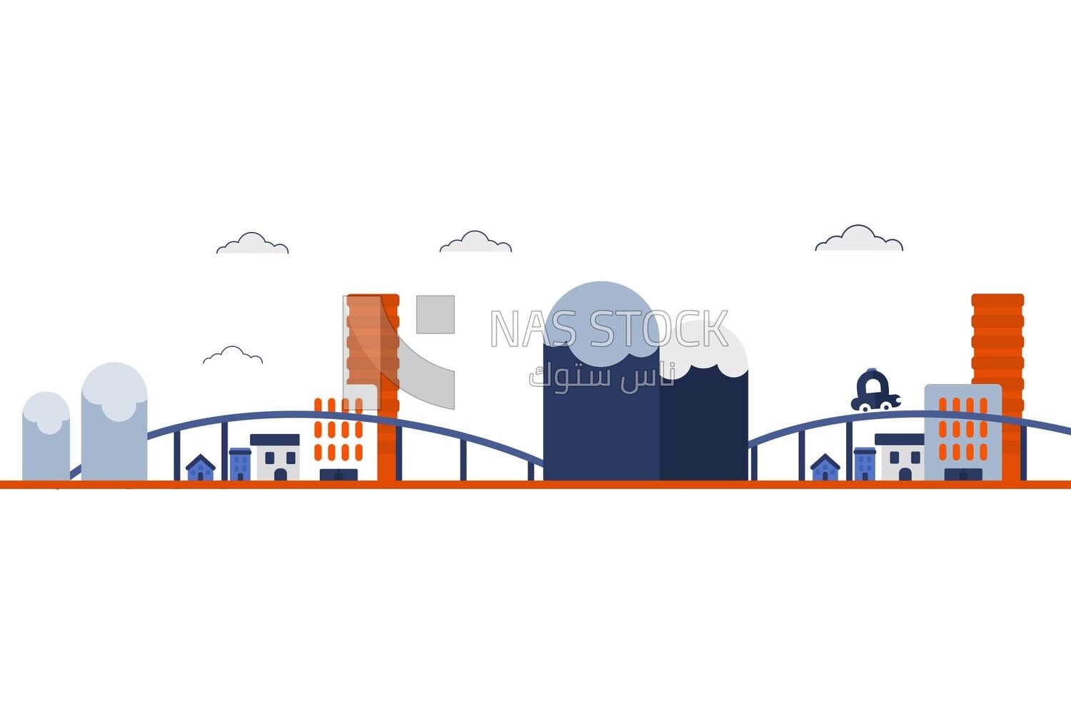 View of a city, background, vector illustrator