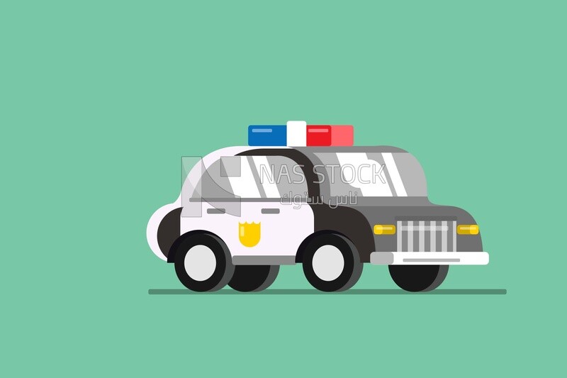 Police car, icons and templates, vector illustrator