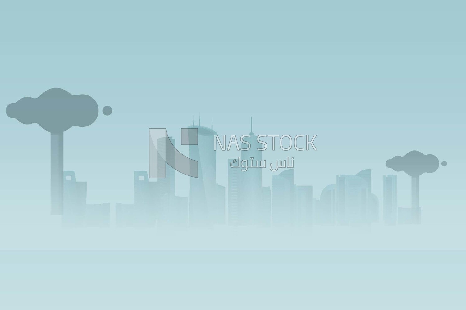 View of a city with towers, wallpaper, vector illustrator