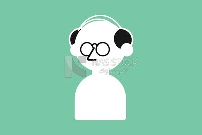 Character of a boy with glasses, vector illustrator