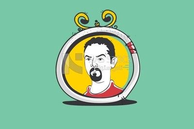 Face of a man in a frame circle, icons, templates and vector illustrator