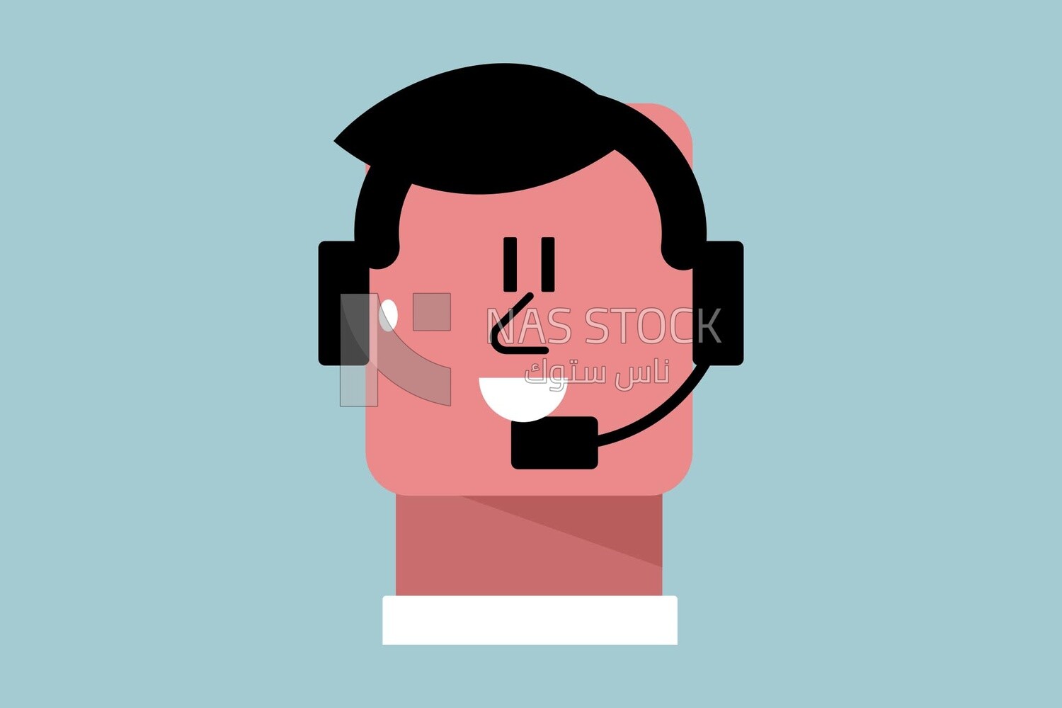 Character of a boy wearing a headphone, vector illustrator