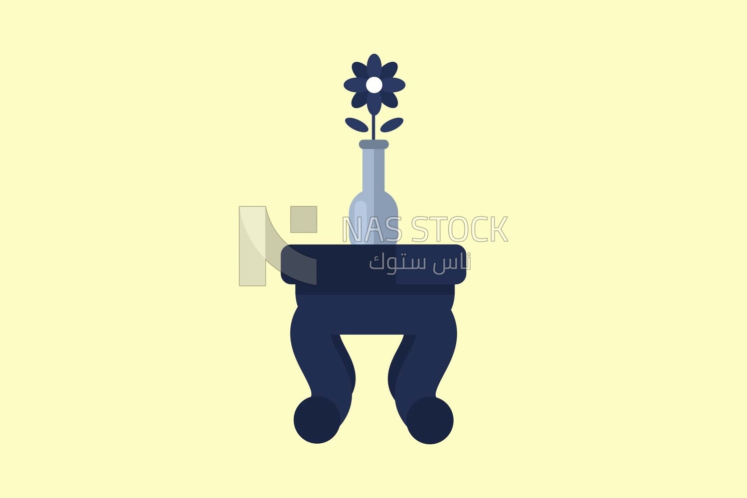 Table with a vase on it, icons and templates, vector illustrator