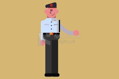 Character of a policeman, vector illustrator