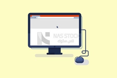 Computer screen, icons and templates, vector illustrator