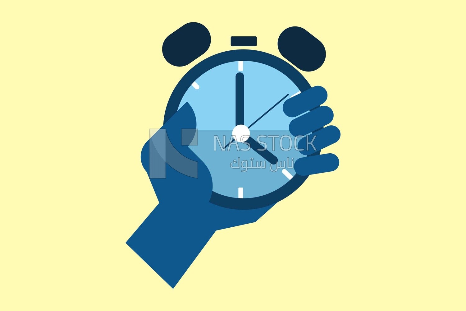 Hand holding a clock, icons, templates and vector illustrator