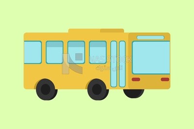 Yellow bus, icons, templates and vector illustrator