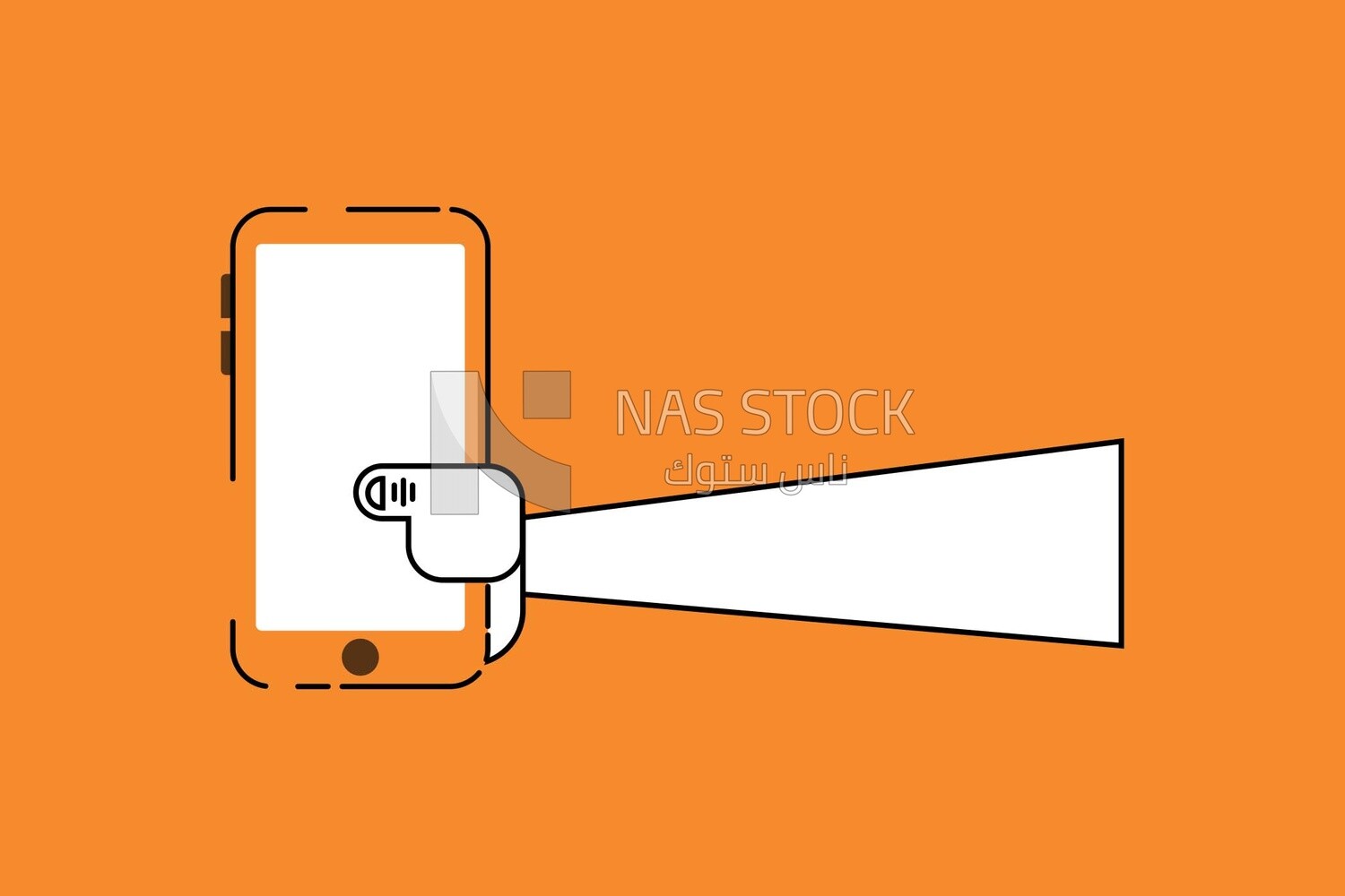 Hand holding a mobile, icons, templates and vector illustrator