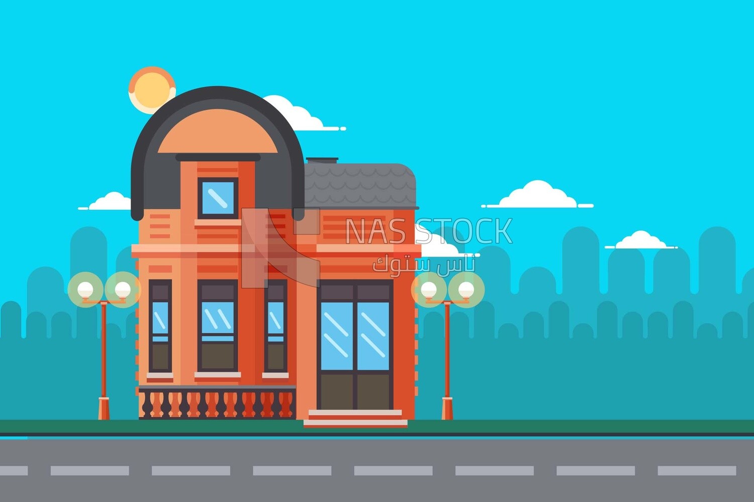 Building on the street, vector illustrator