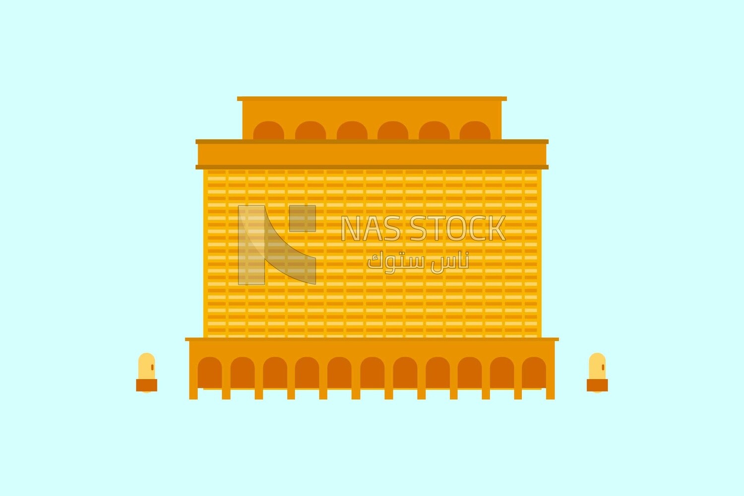 Yellow mosque, icons, templates and vector illustrator