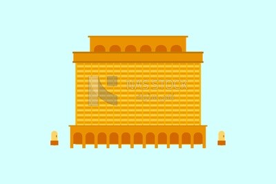 Yellow mosque, icons, templates and vector illustrator