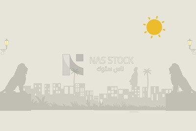 View of a city, wallpaper, vector illustrator
