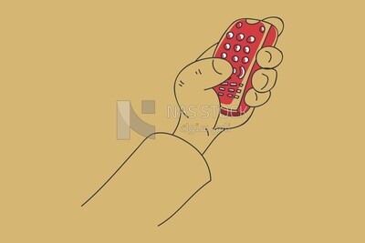 Hand holding a remote control, icons, templates and vector illustrator