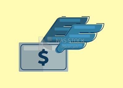 Money with wings, icons, templates and vector illustrator