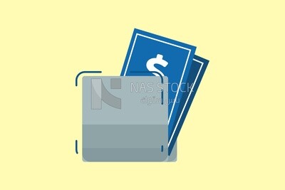 Wallet with money on it, icons, templates and vector illustrator