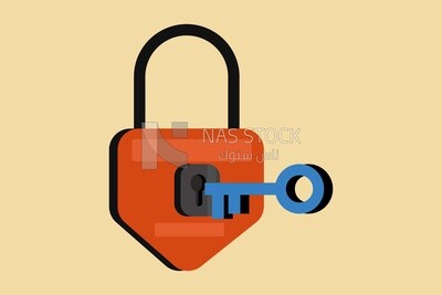 Lock with key, icons, templates and vector illustrator