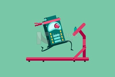 Battery icon running on a treadmill, icons, templates and vector illustrator