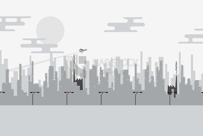 View of a city, wallpaper, vector illustrator