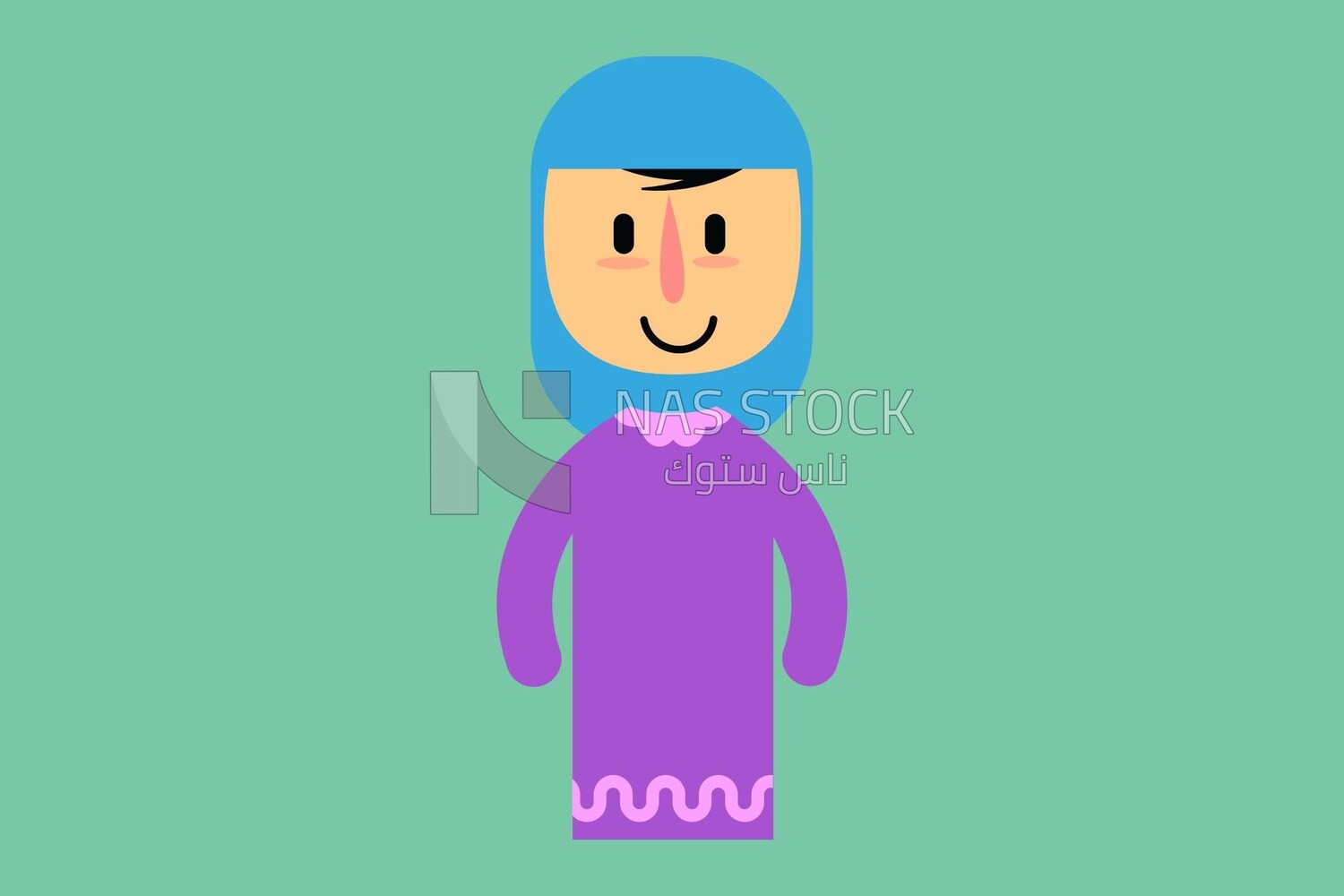 Character woman veiled, vector illustrator
