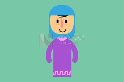 Character woman veiled, vector illustrator
