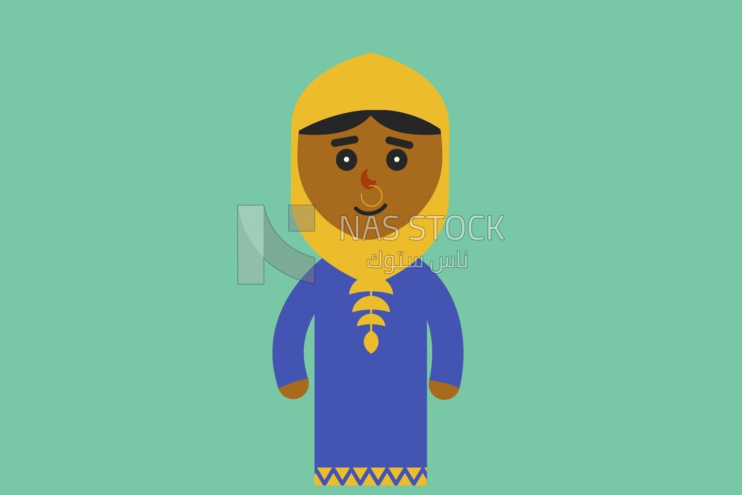Character woman veiled, vector illustrator
