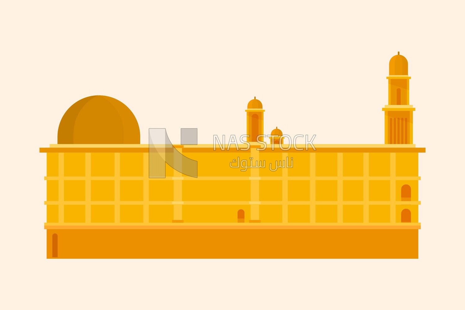 Yellow mosque, icons, templates and vector illustrator