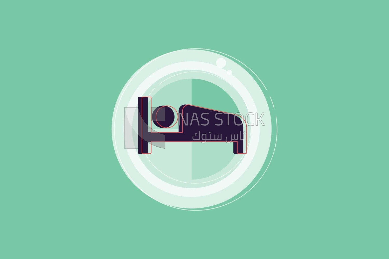 Character sleep on a bed, vector illustrator