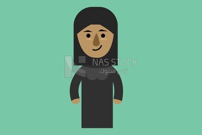 Character woman veiled, vector illustrator