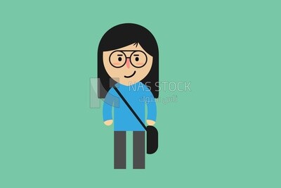 Character of a girl, vector illustrator