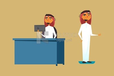 Two characters of gulf men, vector illustrator